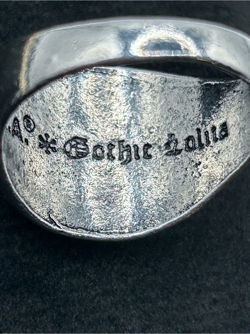 Gothic Signet Ring Anchor & Compass Rose Silver Tone Size 13.5